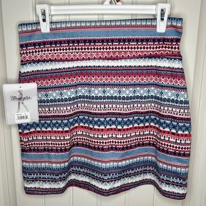 Wrangler Foldover Blue Pink Aztec Print Mini Skirt Size M